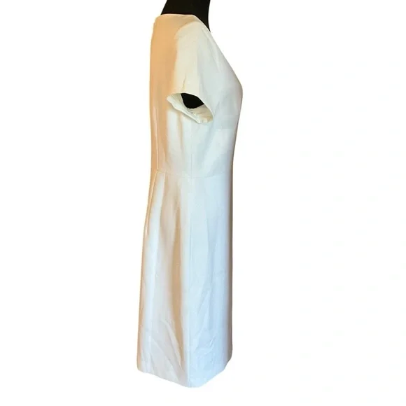 Ann Taylor White Side Button Sheath Dress Size 10 - Picture 6 of 10